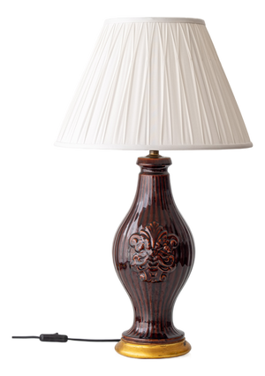 1960s Hollywood Regency Chocolate Brown Ceramic Table Lamp