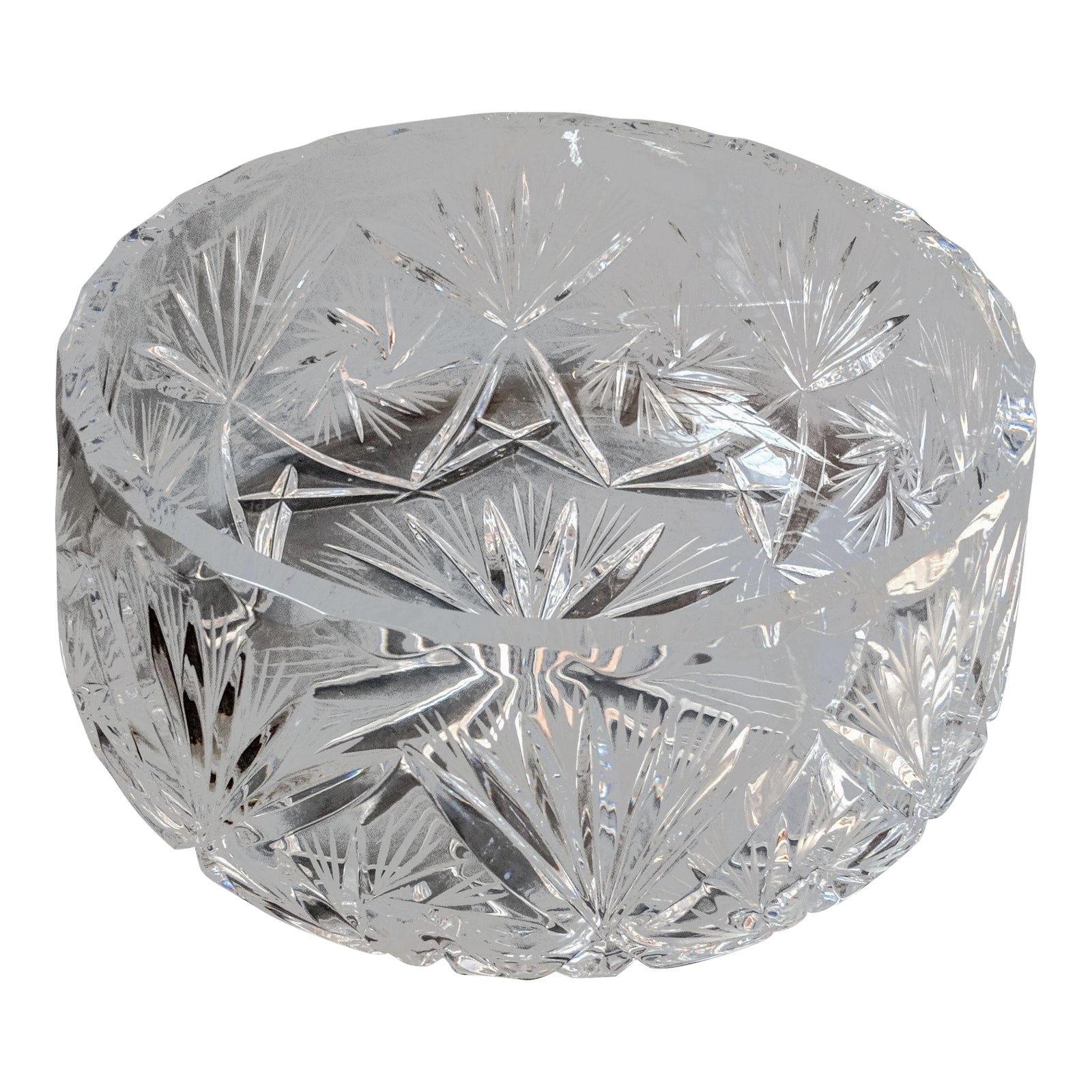 Vintage 1980s Regency Heavyweight Hand Cut Lead Crystal Serving Bowl