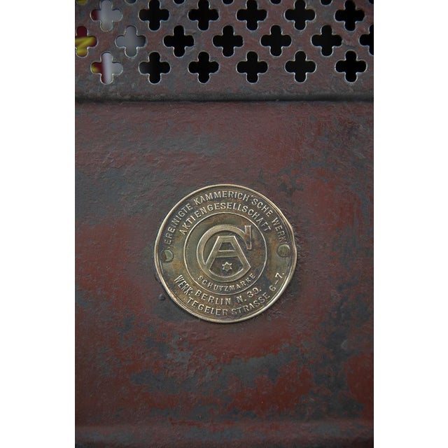 Vintage Four-Door Metal Locker with Fleur-De-Lis Pattern, 1890s For Sale - Image 5 of 13