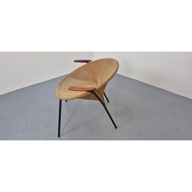 Wood Sueded Balloon Chair by Hans Olsen for Lea Furniture, Denmark, 1950s For Sale - Image 7 of 18