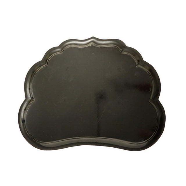 Victorian Antique English Large Papier Mache Tray Mother of Pearl Wisteria Parlor Maid Tray For Sale - Image 3 of 7