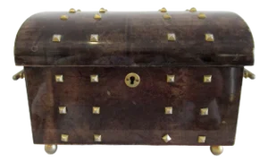 C.1950's Italian Aldo Tura Goatskin Wrapped & Brass Lidded Keepsake Box and/or Jewelry Box