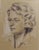 This exquisite vintage portrait drawing from 1964 captures the thoughtful expression of a woman rendered in soft pencil...