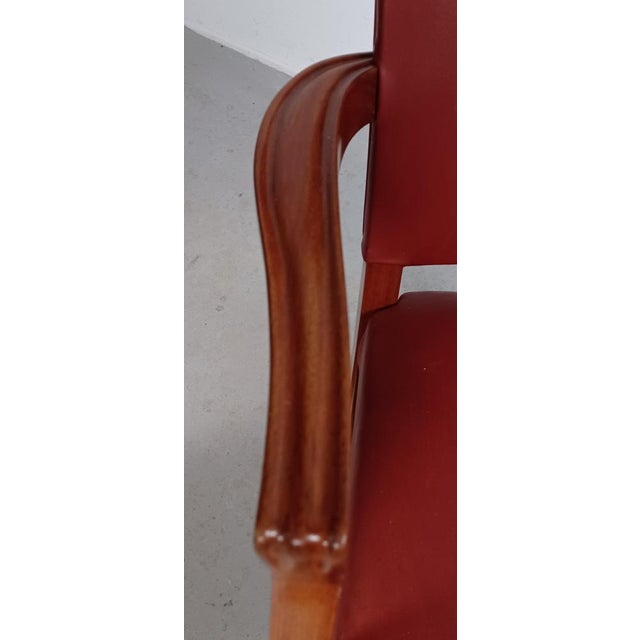 Restored Barcelona or The Red Chairs by Rud Rasmussen for Kaare Klint, 1935, Set of 2 For Sale - Image 12 of 15