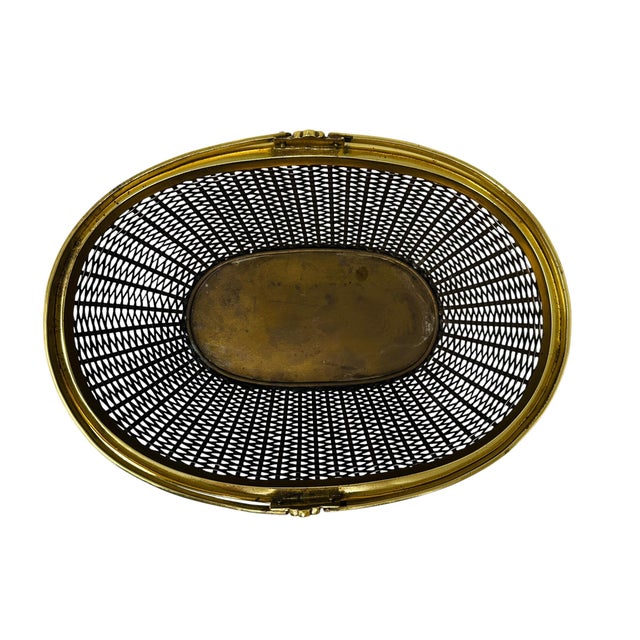 Mottahedeh Mid-Century Hollywood Regency Woven Brass Centerpiece Basket - 1970s For Sale - Image 4 of 15