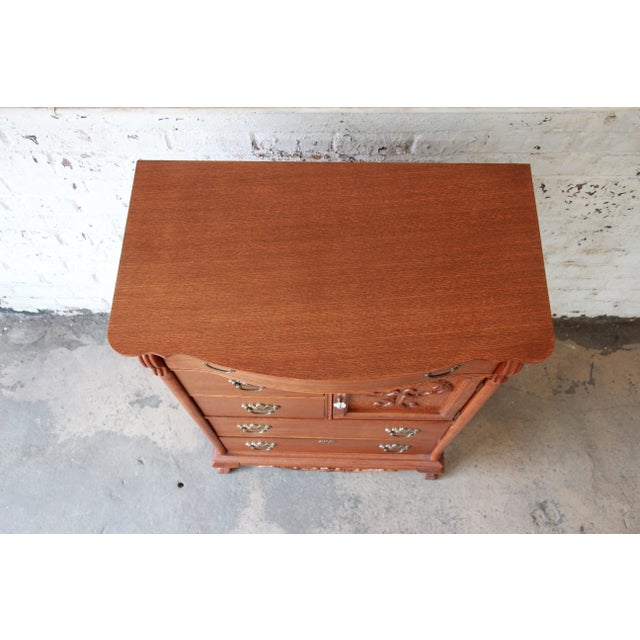 Victorian Style Oak Highboy Dresser with Hat Box Chairish