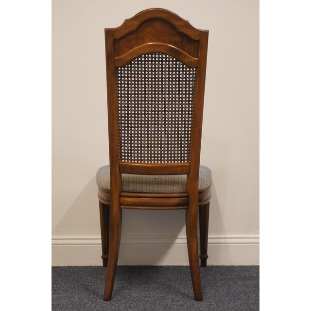 Thomasville Furniture Romano Collection Walnut Italian Provincial Cane Back Dining Side Chair 4921-861-862 For Sale In Kansas City - Image 6 of 11