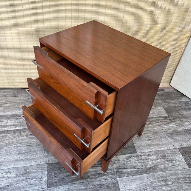 Refinished Mid-Century Modern3 Drawer Dresser by Basic White Furniture Inc. Circa 1960s. For Sale - Image 10 of 18