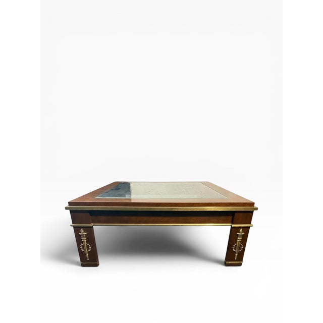 Brown 1990s Mastercraft Furniture Neoclassical Coffee Table For Sale - Image 8 of 11