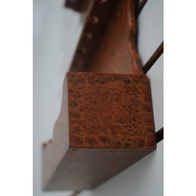 Wood Primitive Style Wood Collector Sponge Painted Spoon Holder W. Carved Sun Rays For Sale - Image 7 of 8
