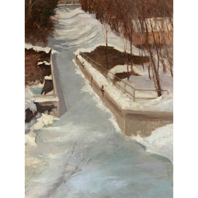 Large Original Winter Scene by New Hope Impressionist Michael Autorino For Sale - Image 9 of 10