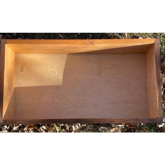 Early 19th Century Arts & Crafts Mission Oak Craftsman Serving Table / Buffet Sideboard/Writing Desk For Sale - Image 15 of 16