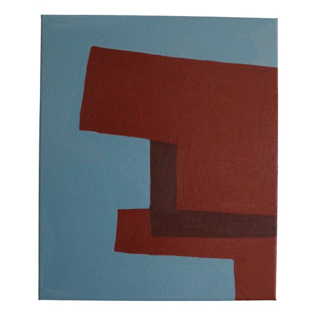 Bodasca, Structure in Blue and Red, 2025, Acrylic on Canvas For Sale