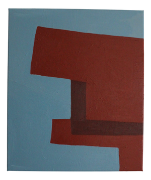 Bodasca, Structure in Blue and Red, 2025, Acrylic on Canvas