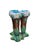Rustic European Rare Antique Majolica Pottery Triple Flower Vase For Sale - Image 3 of 5