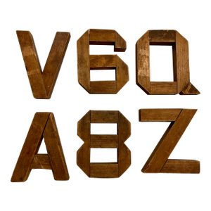 Vintage Handmade Wooden Letters Set/6