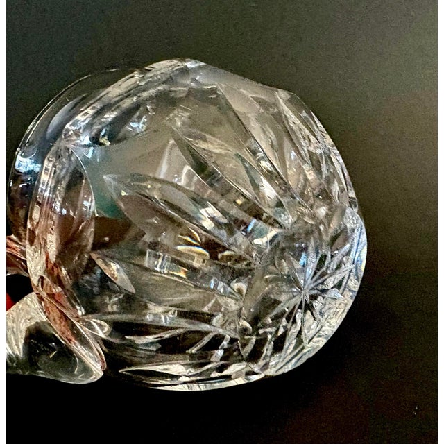 Vintage Crystal Jug by Gorham in Bamberg Pattern With Thumbprint & Fan Vertical Cuts For Sale In Miami - Image 6 of 7