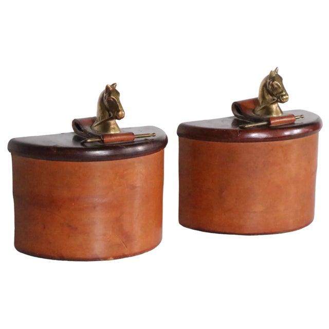 Pr. Leather Art Deco Horse Bookends C 1930's For Sale - Image 12 of 12