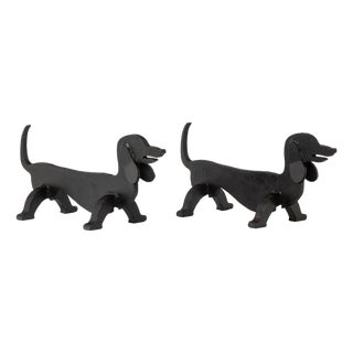 Zoomorphic Wrought Iron Andirons by Edouard Shenck, 1950s, Set of 2 For Sale