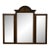 High End Vintage Burled Walnut Italian Provincial 58" Tri-View Mirror For Sale
