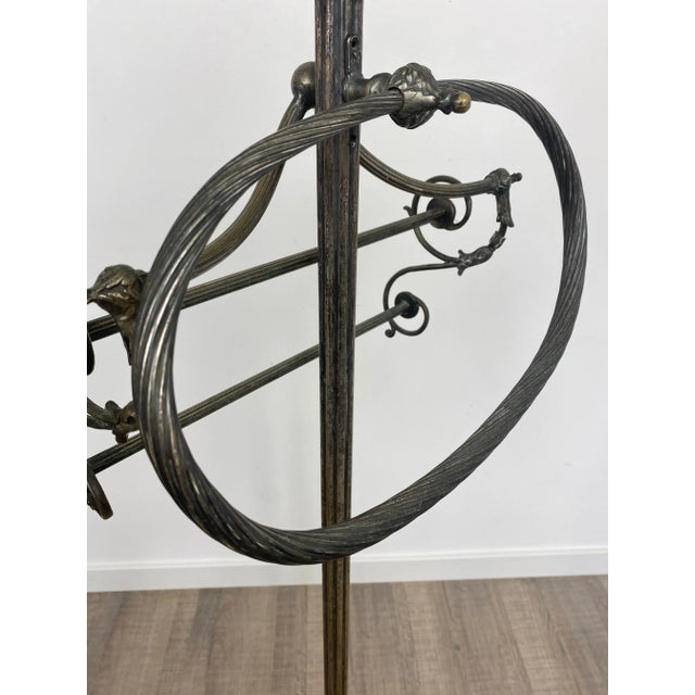 Metal Mid-Century Italian Towel Floor Holder Rack in Solid Silver Brass, 1950s For Sale - Image 7 of 14
