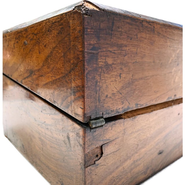 19th Century Victorian Era Portable Walnut Tunbridge Writing Box For Sale - Image 11 of 12