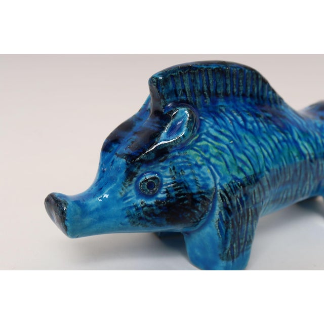 Vintage Italian Rimini Blu Ceramic Boar by Aldo Londi for Bitossi For Sale - Image 11 of 13