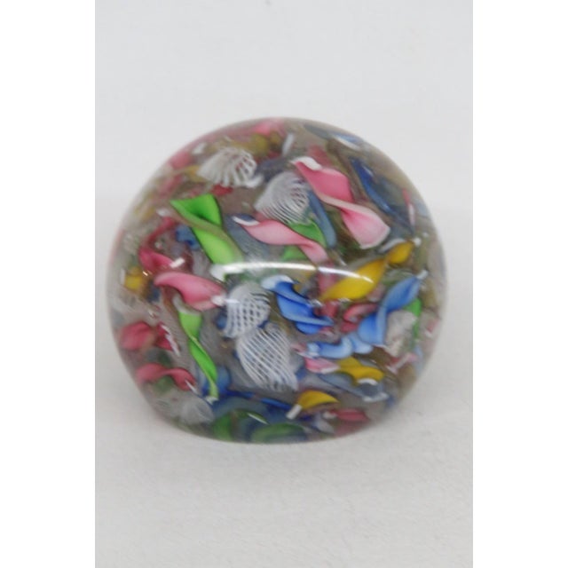 Murano Style Tutti Frutti Art Glass Paperweight Abstract Ribbon Design 5128b For Sale In Miami - Image 6 of 8