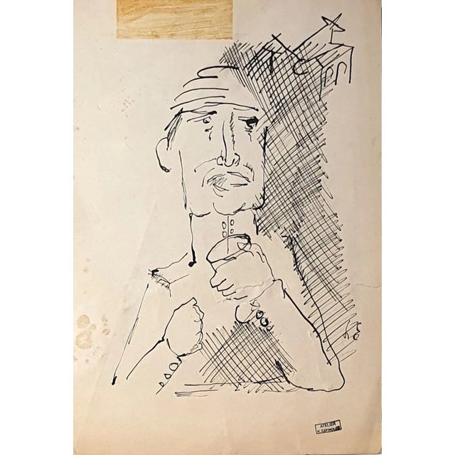 Figure is an original drawing in china ink on paper realized by Henri Espinouze. With the stamp of “Atelier H. Espinouze”...