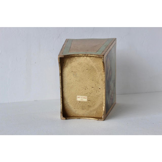 Italian Florentine Gold Gilt Finish Decoupage Cherubs Wastebasket Vintage Mid-Century For Sale - Image 10 of 13