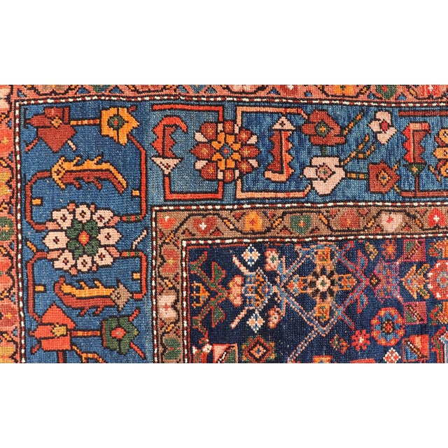 Navy Blue Antique Persian Nahavand Rug With Vivid Geometric Patterns 4'3" X 6'1" For Sale - Image 8 of 11