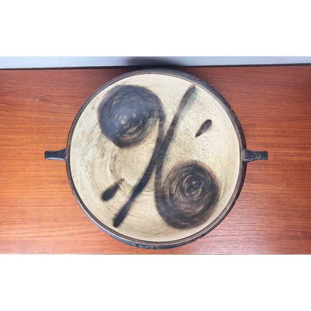 Mid-Century Modern Large Mid-Century Modern Danish Studio Pottery Bowl from Lund Keramik, 1960s For Sale - Image 3 of 18