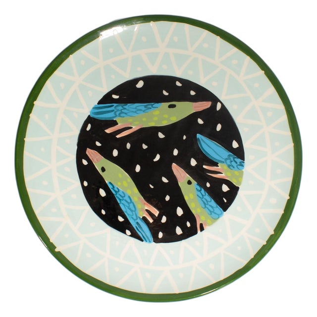 Ceramic Bird Plate by Droll Designs For Sale