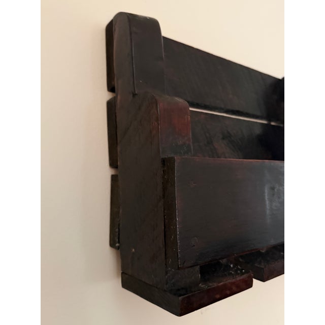 Rustic 1980s Rustic Wooden Handmade Wine Bottle Holder For Sale - Image 3 of 11