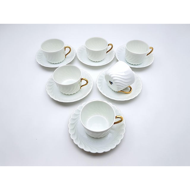 Ancona Teacups by Richard Ginori for Doccia Manufacture, 1980s, Set of 12 For Sale - Image 6 of 10