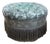 Vintage Upholstered American Modern Round Tufted Bench Poof Ottoman For Sale