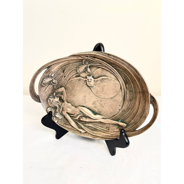 Art Nouveau Antique Bronze Art Nouveau Tray For Sale - Image 3 of 13