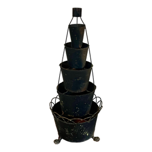 Antique 19th Century French Tole Graduated Six Tiered Tulipiere Flower Frog Centerpiece