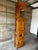 Large French grandfather clock case in solid cherry wood, dating from the early 19th century. with its elegant, slender...