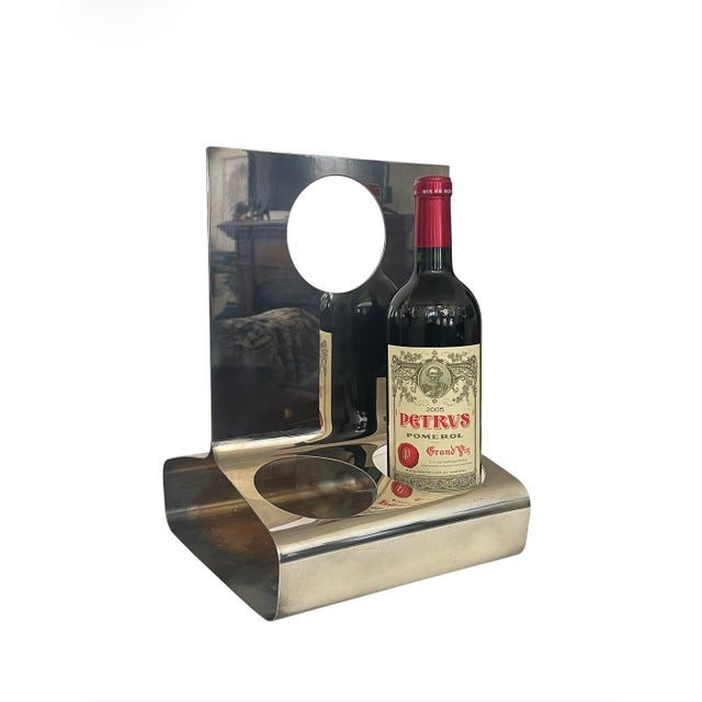 Silver 1970s Lino Sabattini Italian Silver Plated Four Wine Bottle Holder For Sale - Image 8 of 8