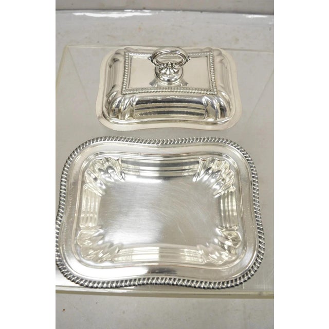 Mid 20th Century Vintage English Regency Silver Plated Covered Vegetable Serving Platter Dish For Sale - Image 5 of 11
