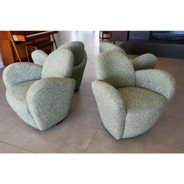 Michael Wolk “Miami” Swivel Lounge Chairs — Set of Four, 1998 For Sale - Image 11 of 18