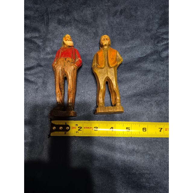Brown Vintage Syroco Wood Figurines From the Mid-Century Era For Sale - Image 8 of 8