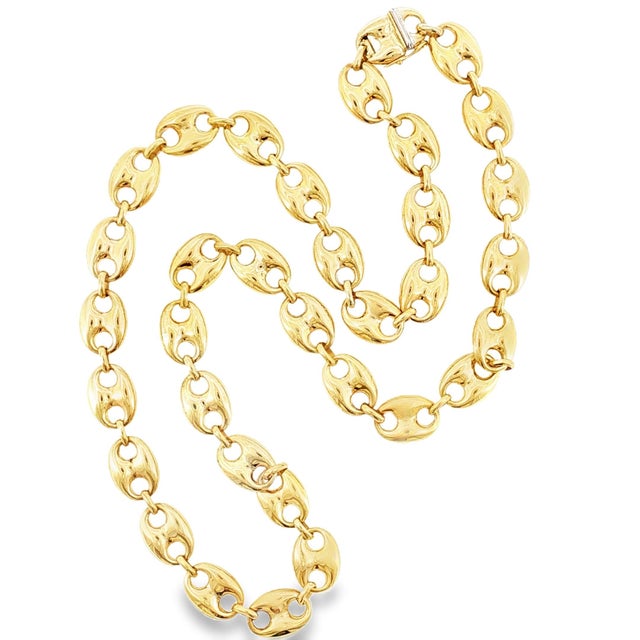 Contemporary Late 20th Century 14k 24" 11.5mm Mariners Link Necklace For Sale - Image 3 of 5