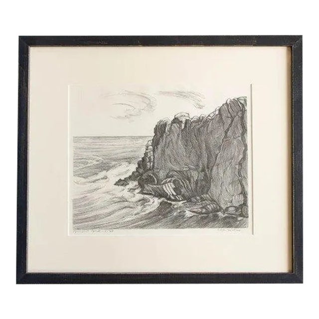 Antique Etching Limited Edition Original Signed by American Artist Adele Watson 1873 - 1947 Titled "Ogunquit Point 14/30" For Sale