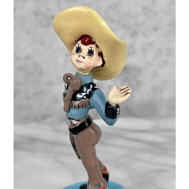 Ceramic Mid-Century Flamboyant Cowboy Ceramic Figural Sculpture - Set of 3 For Sale - Image 7 of 11
