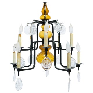 Erik Hoglund Art Glass Chandelier For Sale