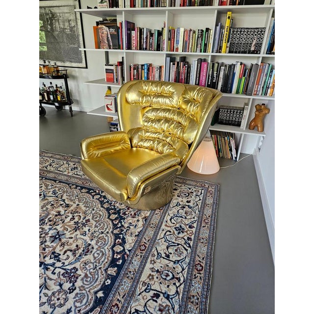 Limited Edition Golden No. 1920 Elda Chair by Joe Colombo for Longhi, Italy For Sale - Image 10 of 10