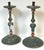 Pair Tuscan Polychrome Wooden Altar Candlesticks, Worn Patina, 18th / 19th C. For Sale - Image 10 of 17