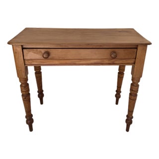 19th Century English Pine Single Drawer Side Table For Sale
